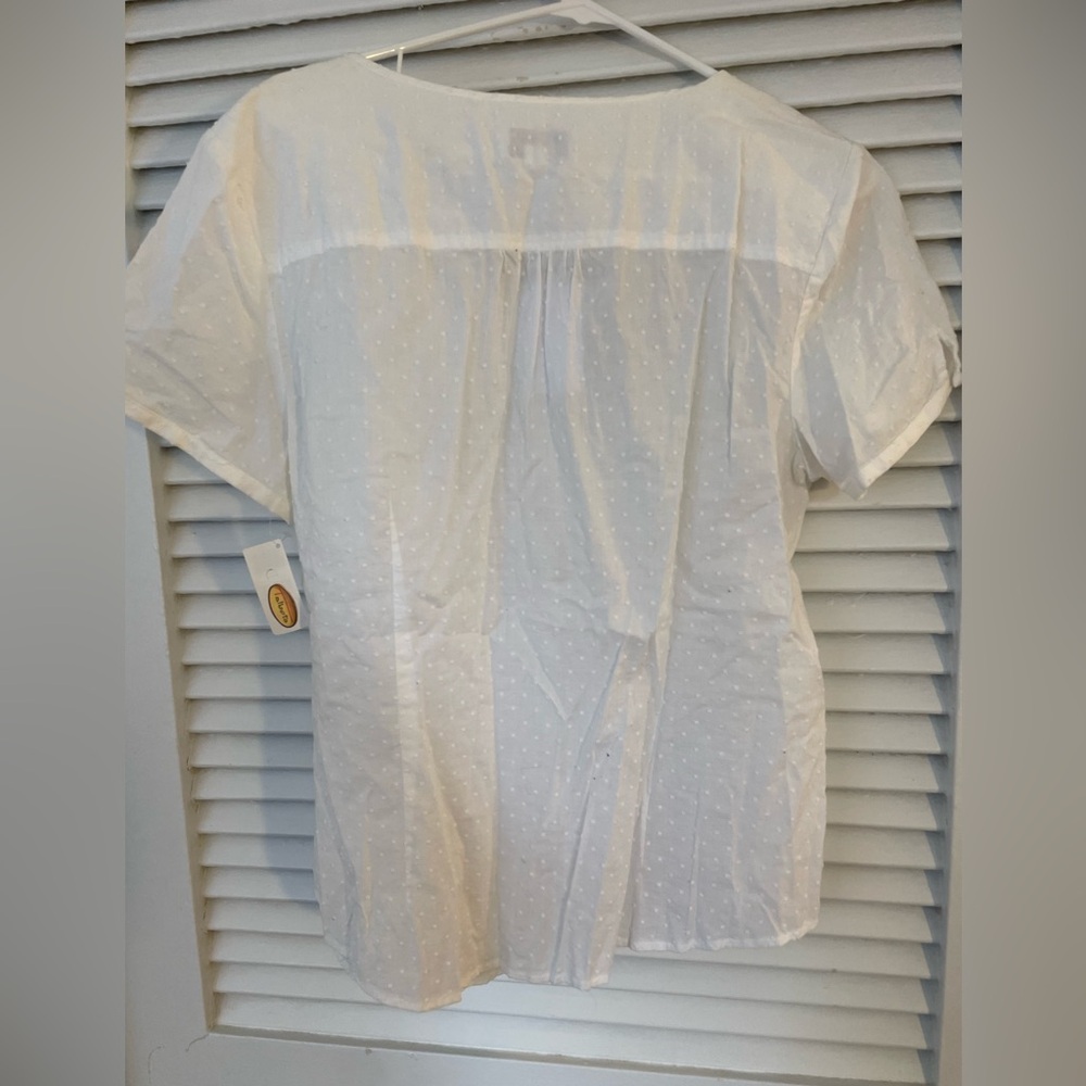 Talbots Ivory Textured Blouse - Picture 3 of 6